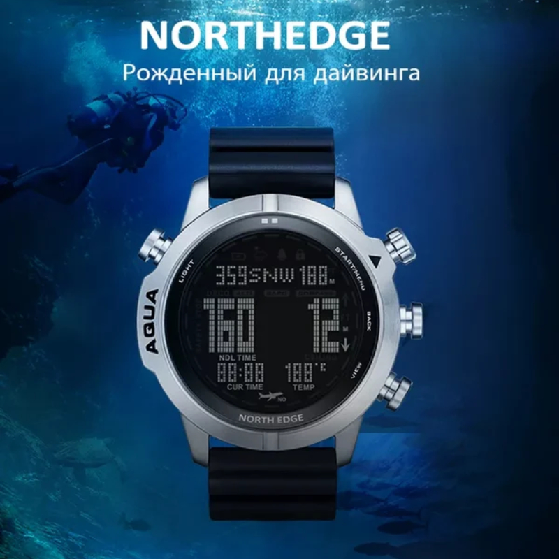 Altimeter Compass Watch - NORTH EDGE メンズ プロフェッショナル ダイビング コンピューターウォッチ