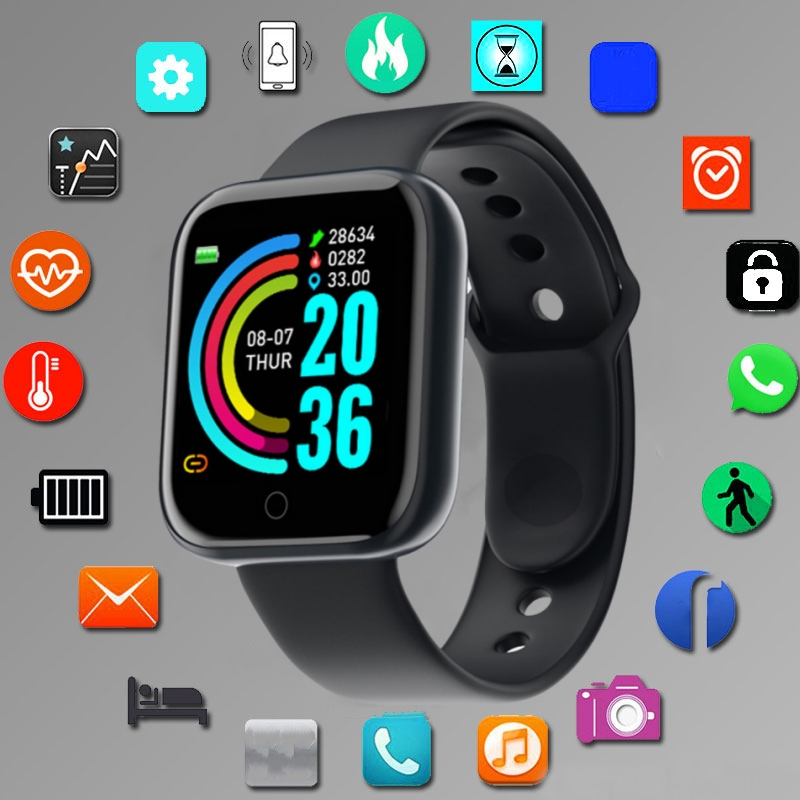 Smartwatch Watches For Girls - 男性と女性のためのスマートウォッチ,スポーツモード,音楽コントロール,カロリー,距離,フィットネス,バンド,メッセージ,リマインダー,Android, iOS
