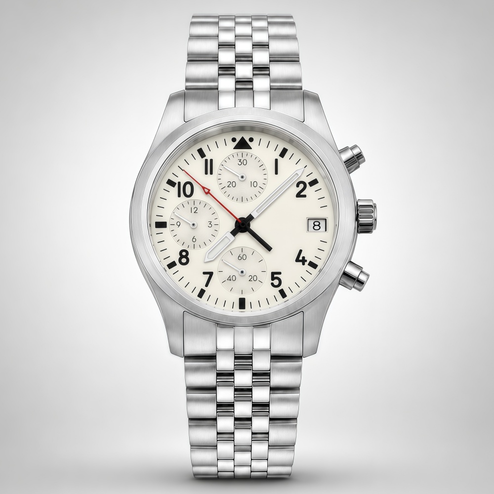 Timex Watches Smartwatch - LARIMOKER 38 ミリメートル VK67 メカクォーツパイロットクロノグラフメンズ腕時計サファイアクリスタルステンレス鋼発光日付航空腕時計
