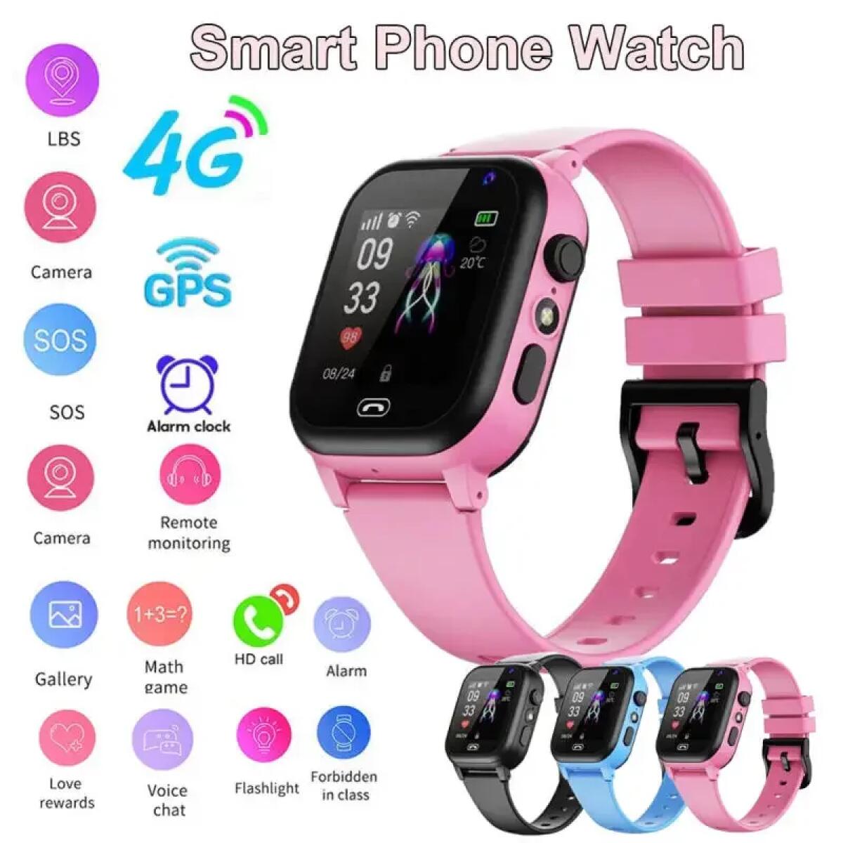 Smartwatch Watches For Kids With Gps - キッズスマートウォッチ 4 グラム多機能防水 SOS GPS 位置カメラ通話
