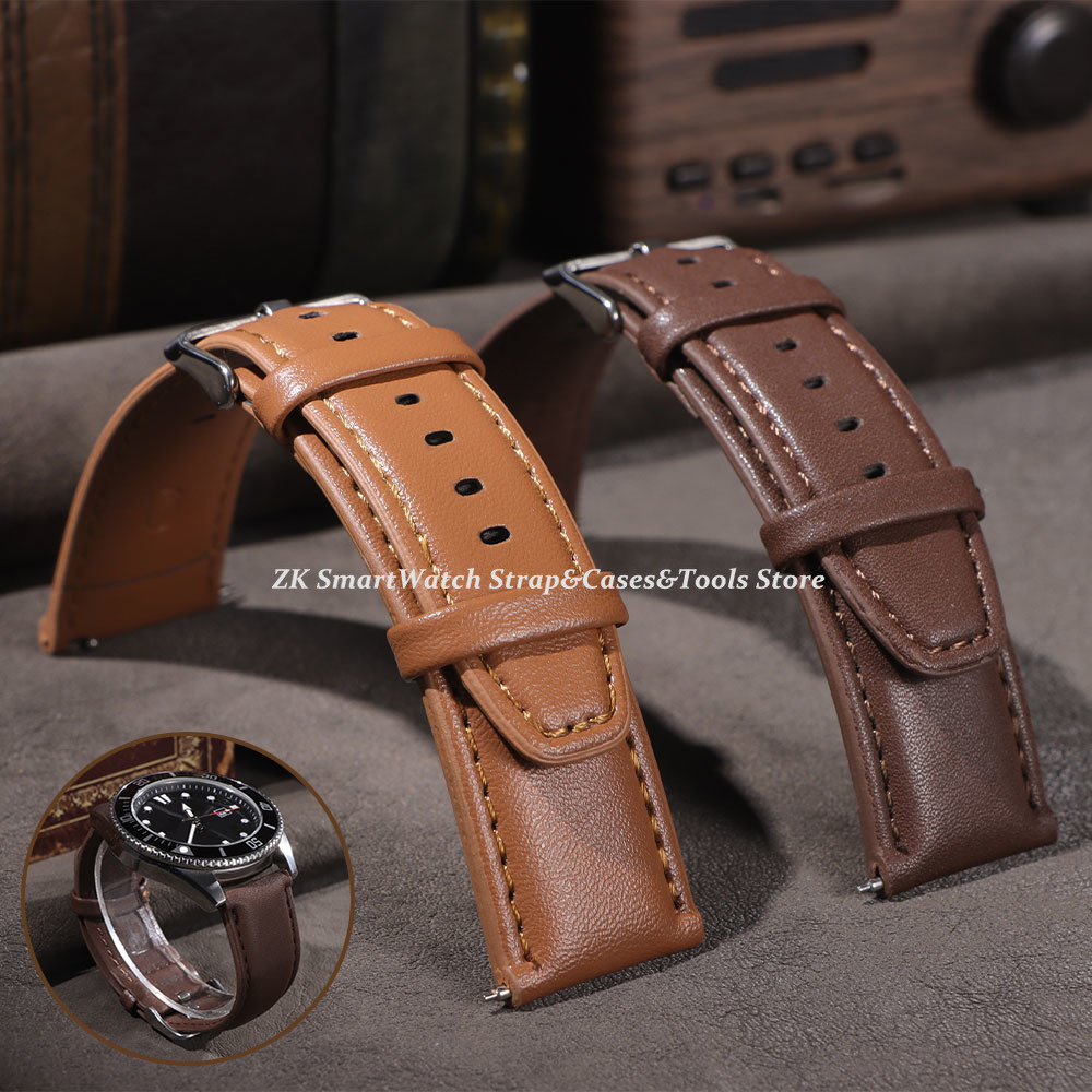 Smartwatch Vintage Watches For Women - 革時計バンド 22 ミリメートルオメガ用セイコーストラップスポーツヴィンテージブラウンブラック時計バンド男性女性スポーツブレスレットスマートウォッチ用