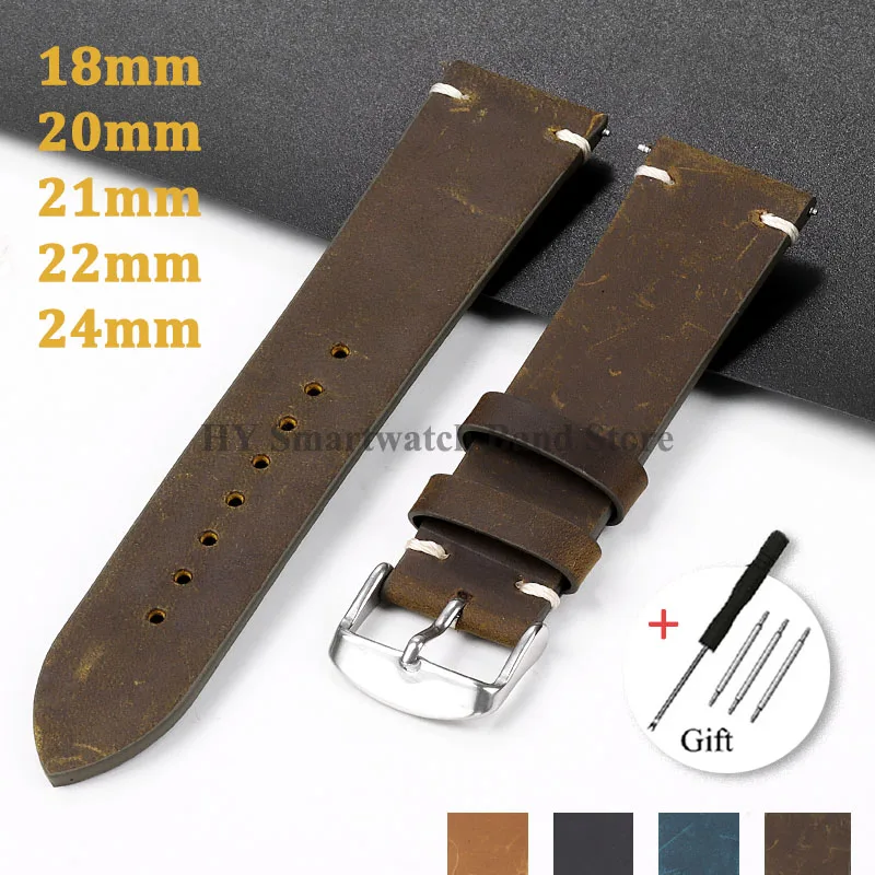 Smartwatch Vintage Watches For Women - 男性と女性のためのビンテージスタイルの牛革ストラップ,スマートウォッチ用の牛革バンド,calfskin茶色のバンド,18mm, 20mm, 21mm, 22mm, 24mm