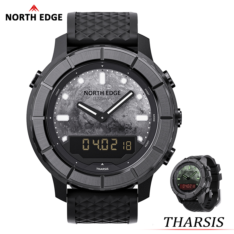 Altimeter Compass Watch - NORTH EDGE 2026 THARSIS メンズ カーボンファイバー腕時計