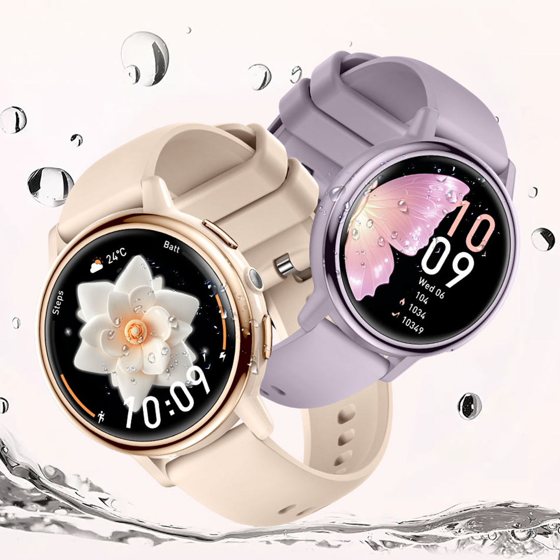 Watches Ladies Smartwatch - 2026年新型スマートウォッチ 女性向けギフト 1.26インチフルタッチスクリーン スポーツフィットネスウォッチ Bluetooth通話対応 デジタルスマートウォッチ