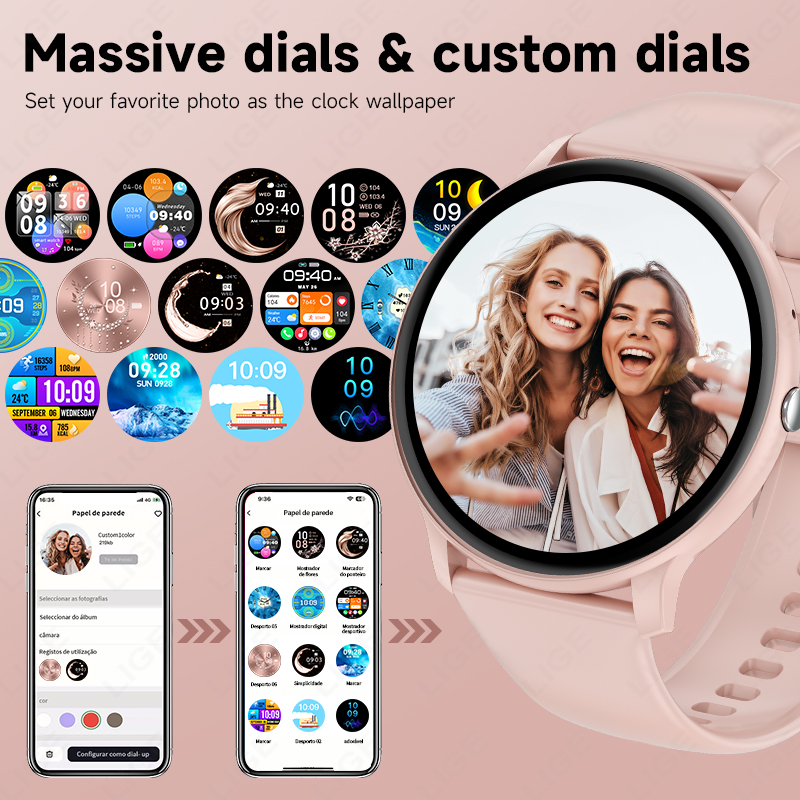 LIGE スマートウォッチ女性男性 Bluetooth 通話 - Watches Ladies Smartwatch のレビューと価格