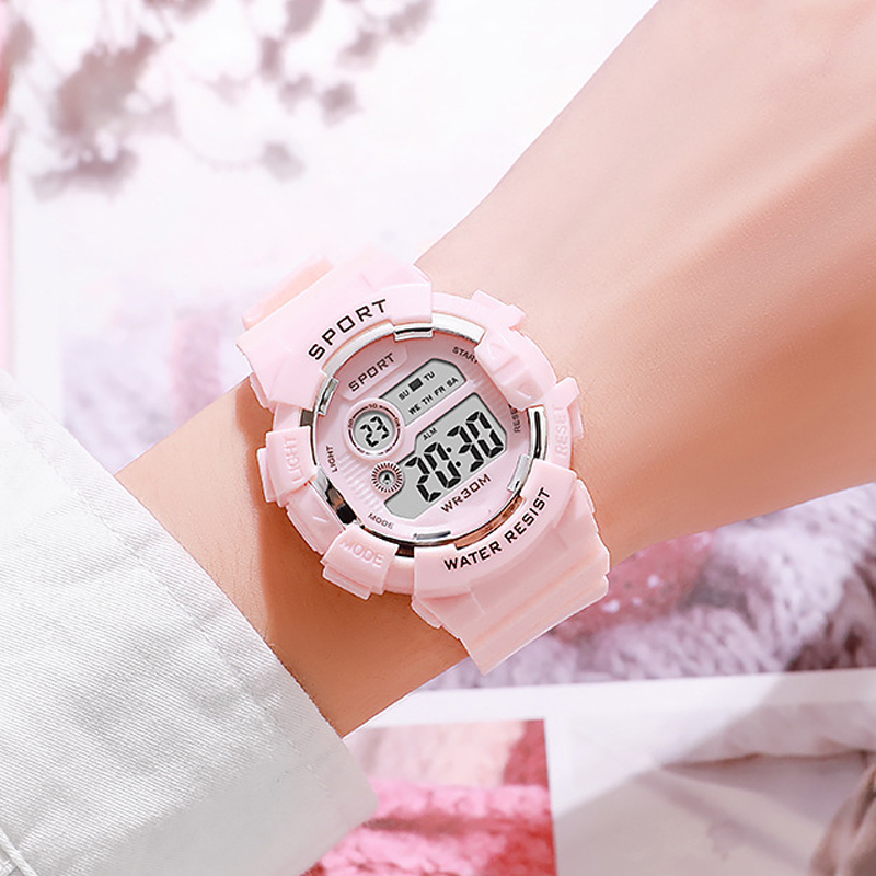 ファッションキッズ腕時計発光防水スポーツデジタル腕時計目覚ま - Smartwatch Digital Watches For Kid Girl のレビューと価格