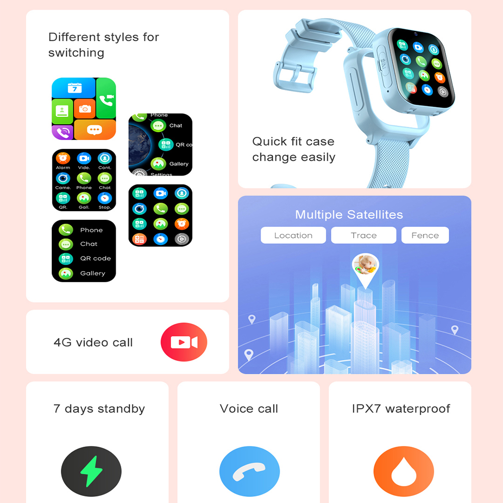 スマートウォッチ キッズ 4G GPS WIFI ビデオ通話 - Smartwatch Watches For Kids のレビューと価格