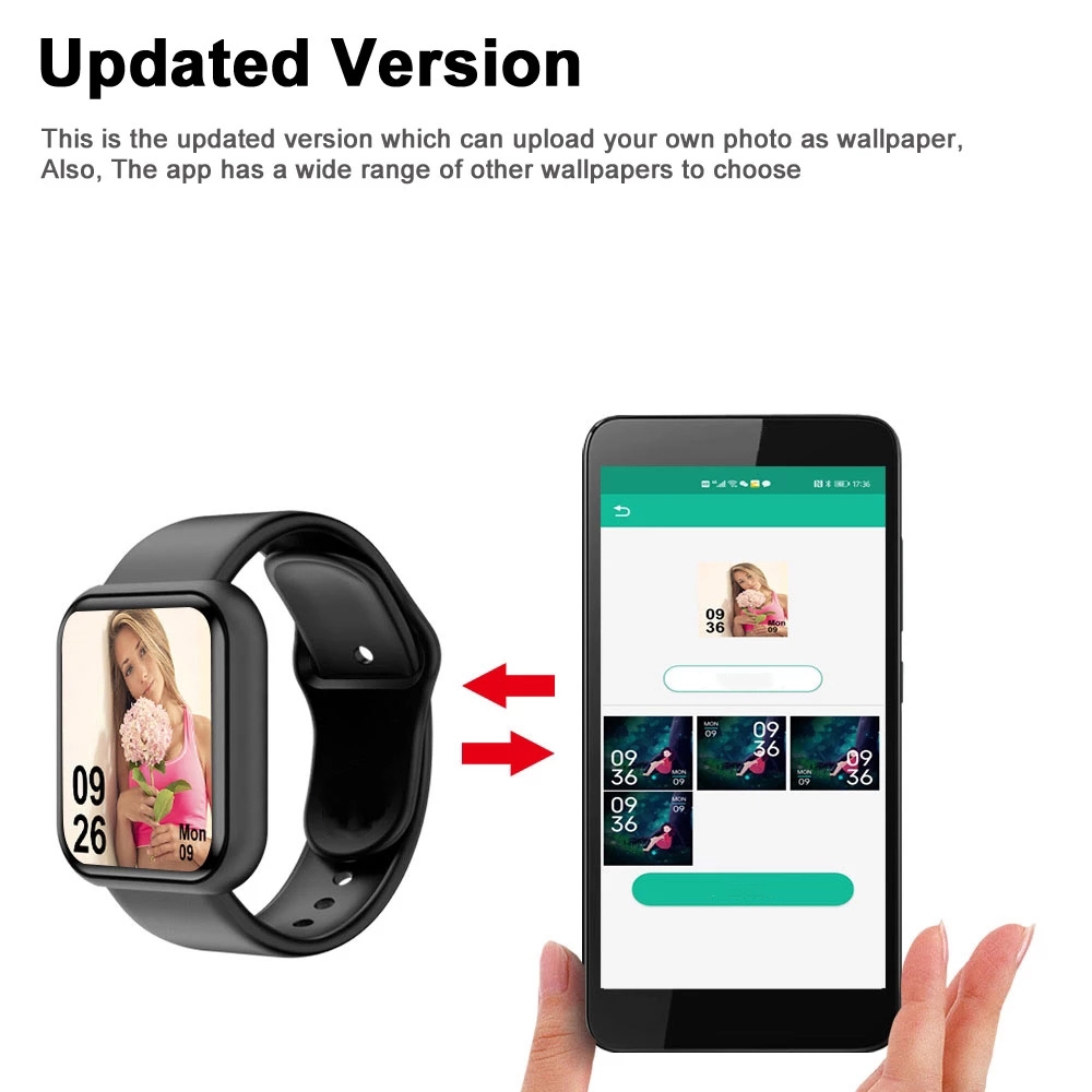 男性と女性のためのスマートウォッチ,スポーツモード,音楽コン - Smartwatch Watches For Girls のレビューと価格