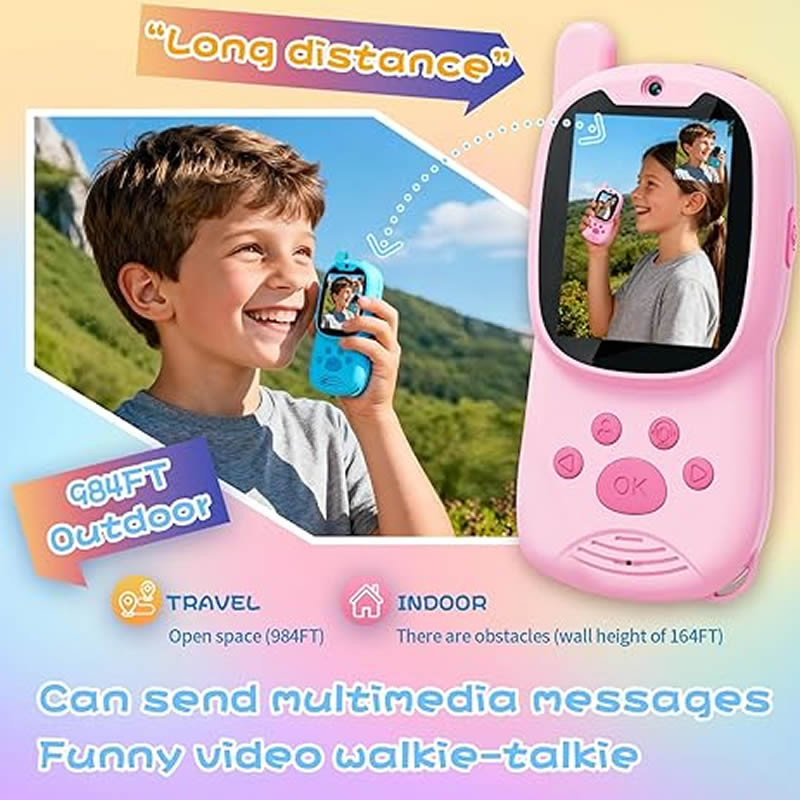 トランシーバー かわいい 2 パック充電式子供用ビデオ 2  - Smartwatch Watches For Kids のレビューと価格