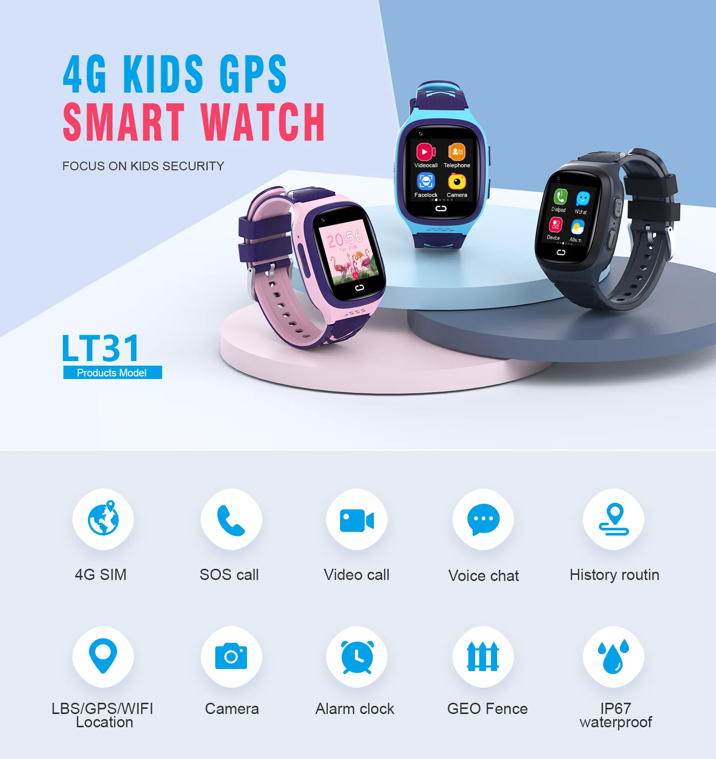 4Gキッズスマートウォッチ SOS防水 WiFi GPSビデ - Smartwatch Watches For Kids のレビューと価格