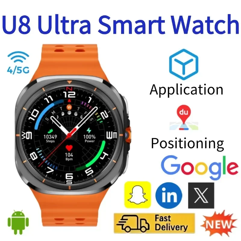 U8 スマートウォッチ 4G 5G 回転式HDカメラ WiF - Smartwatch Watches For Women With Gps のレビューと価格
