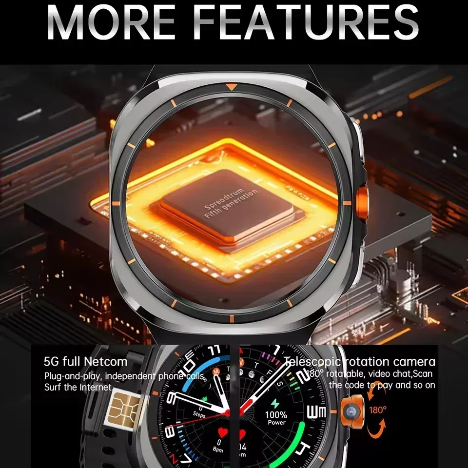 U8 スマートウォッチ 4G 5G 回転式HDカメラ WiF - Smartwatch Watches For Women With Gps のレビューと価格