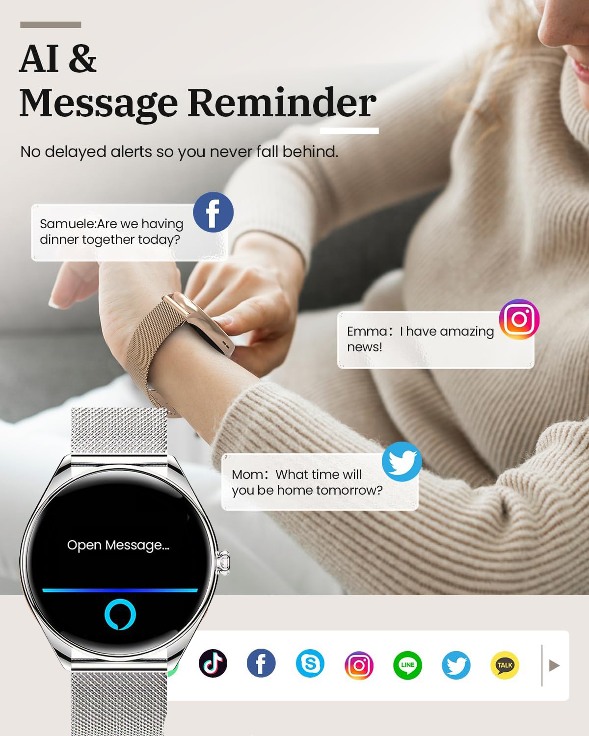 2026年オリジナル 女性向け超薄型スマートウォッチ 1.4 - Watches Ladies Smartwatch のレビューと価格