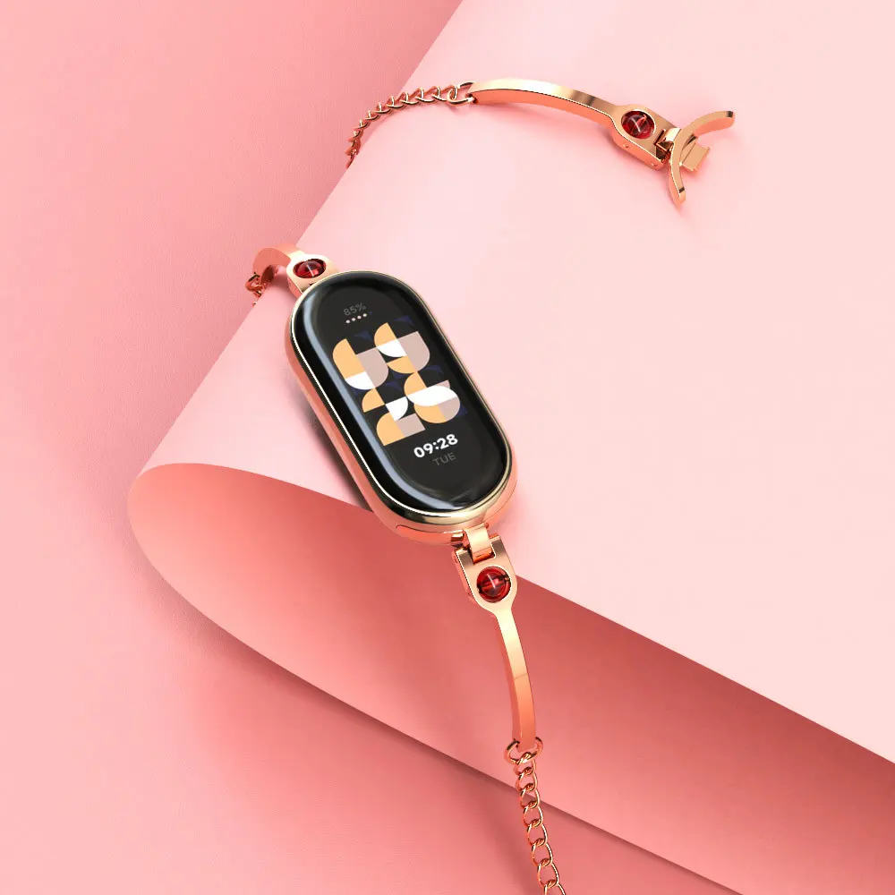 Xiaomi Mi Band 8用ステンレススチール交換スト - Smartwatch Watches For Girls のレビューと価格